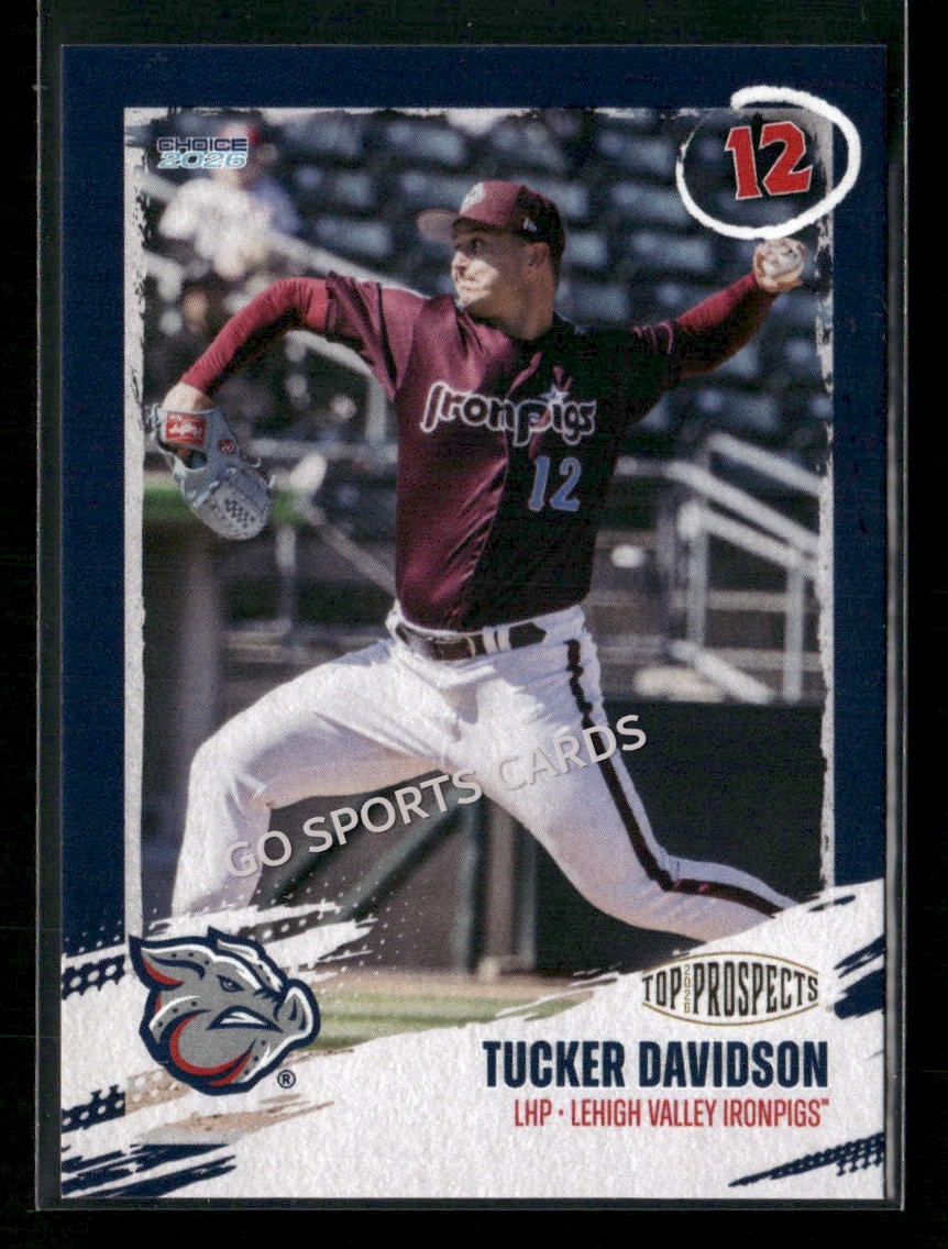 2026 AAA Top Prospects Lehigh Valley IronPigs Tucker Davidson RC Rookie Phillies