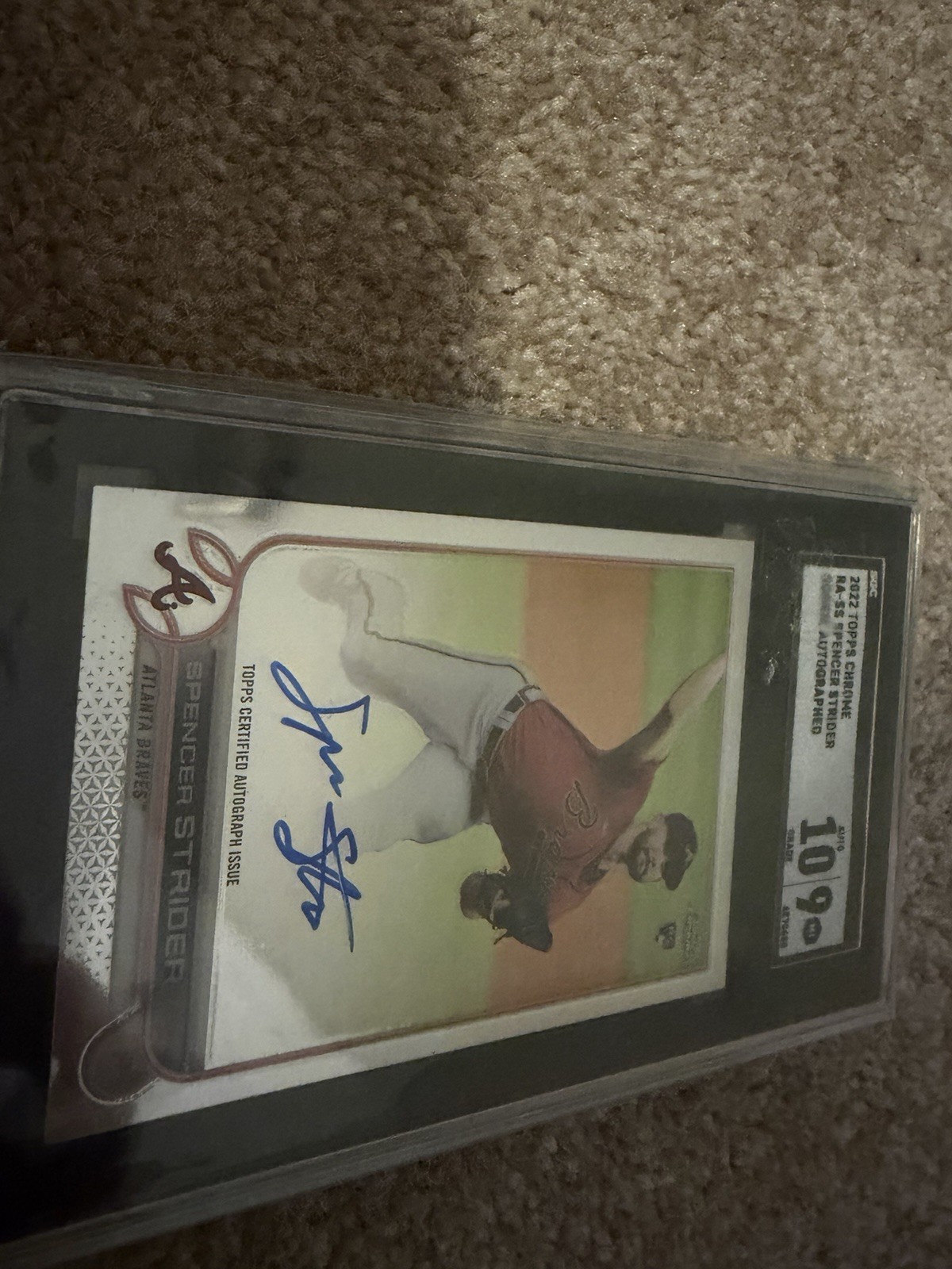 2022 Topps Chrome Spencer Strider Rookie Auto SGC Mint 9 Auto 10 #RA-SS Braves