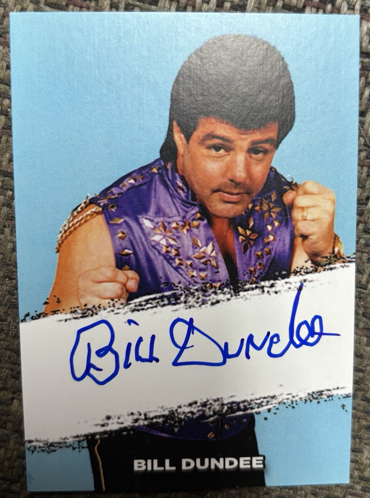 Superstar Bill Dundee auto card signed Memphis Wrestling Lawler wwe aew wcw