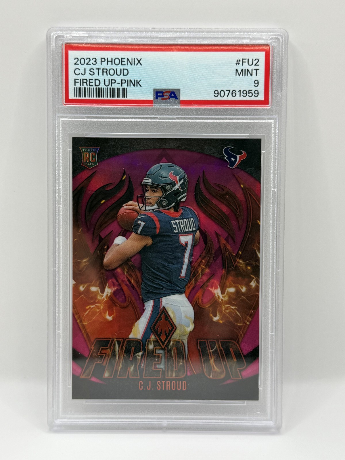 2023 Phoenix C.J. Stroud Rookie Fired Up Pink /175 PSA 9 Mint Texans RC