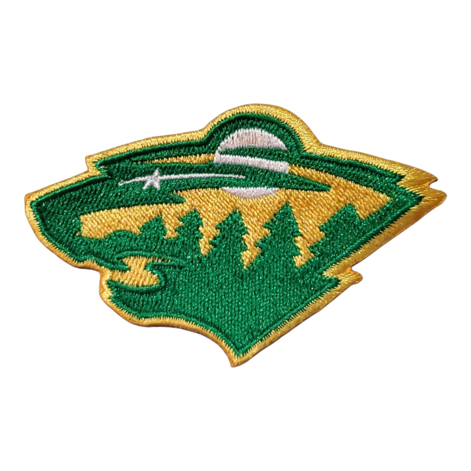 Minnesota Wild Vintage Style Patch. Heather Green Embroidered. Iron On. 3″x2″