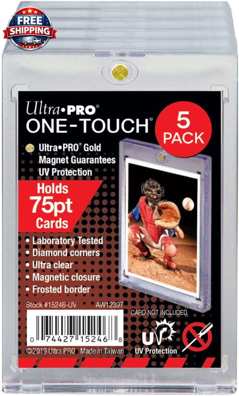 ONE-TOUCH 75PT Magnetic Card Holder – Hard Plastic Trading Card Holder with UV B