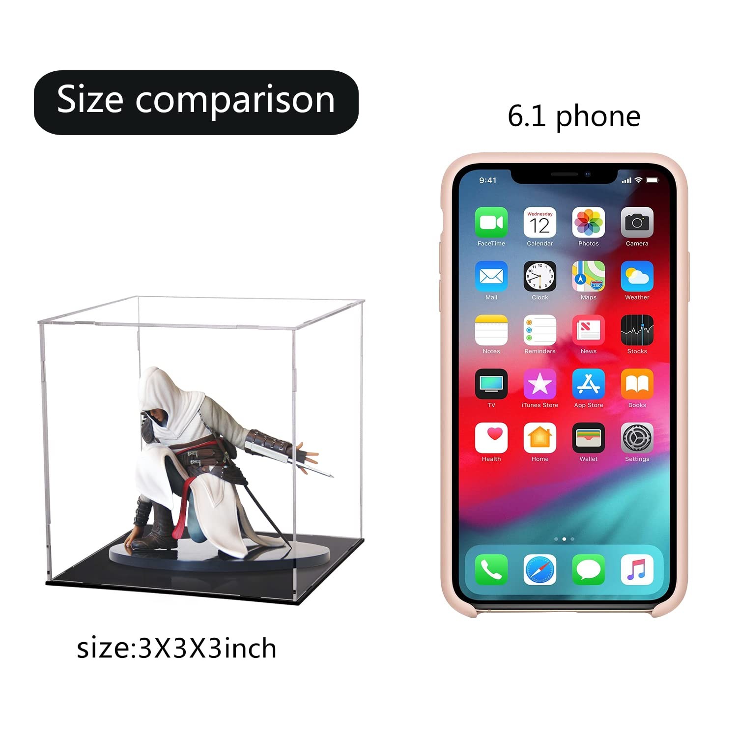 Display Case for Collectibles Assemble Clear Acrylic Alternative Glass Case f…