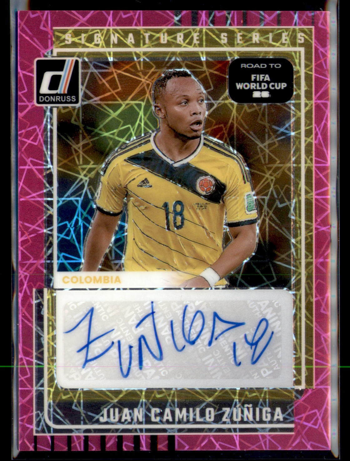 2025-26 Panini Donruss World Cup Juan Camilo Zuniga Pink Auto #SS-JCZ Colombia