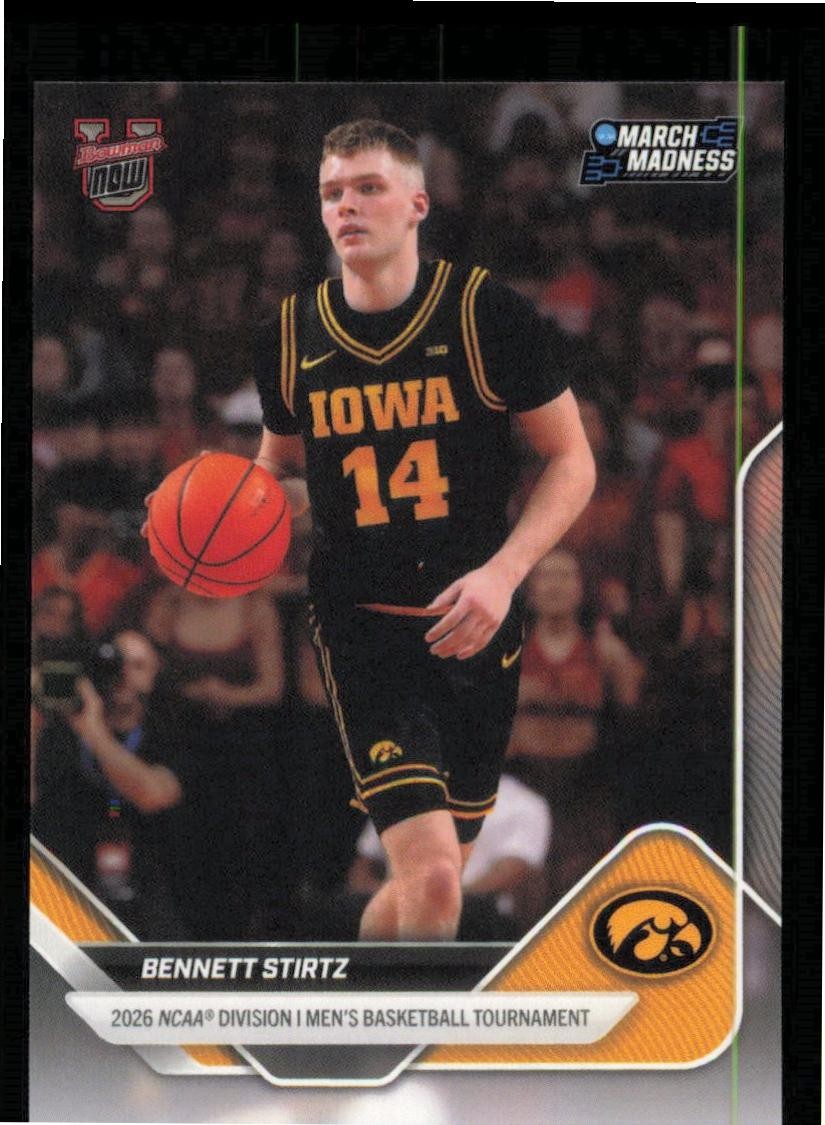 March Madness Bowman U Now Bennett Stirtz G University Of Iowa Near Mint