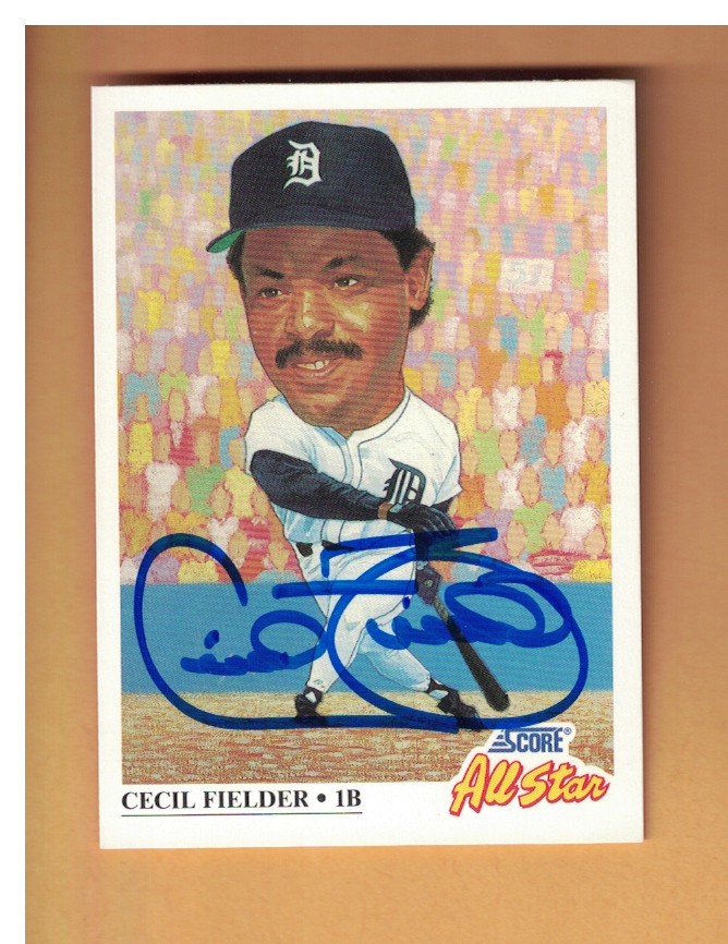 Cecil Fielder Autographed 1991 SCORE BASEBALL CARD SIGNED DETROIT TIGERS
