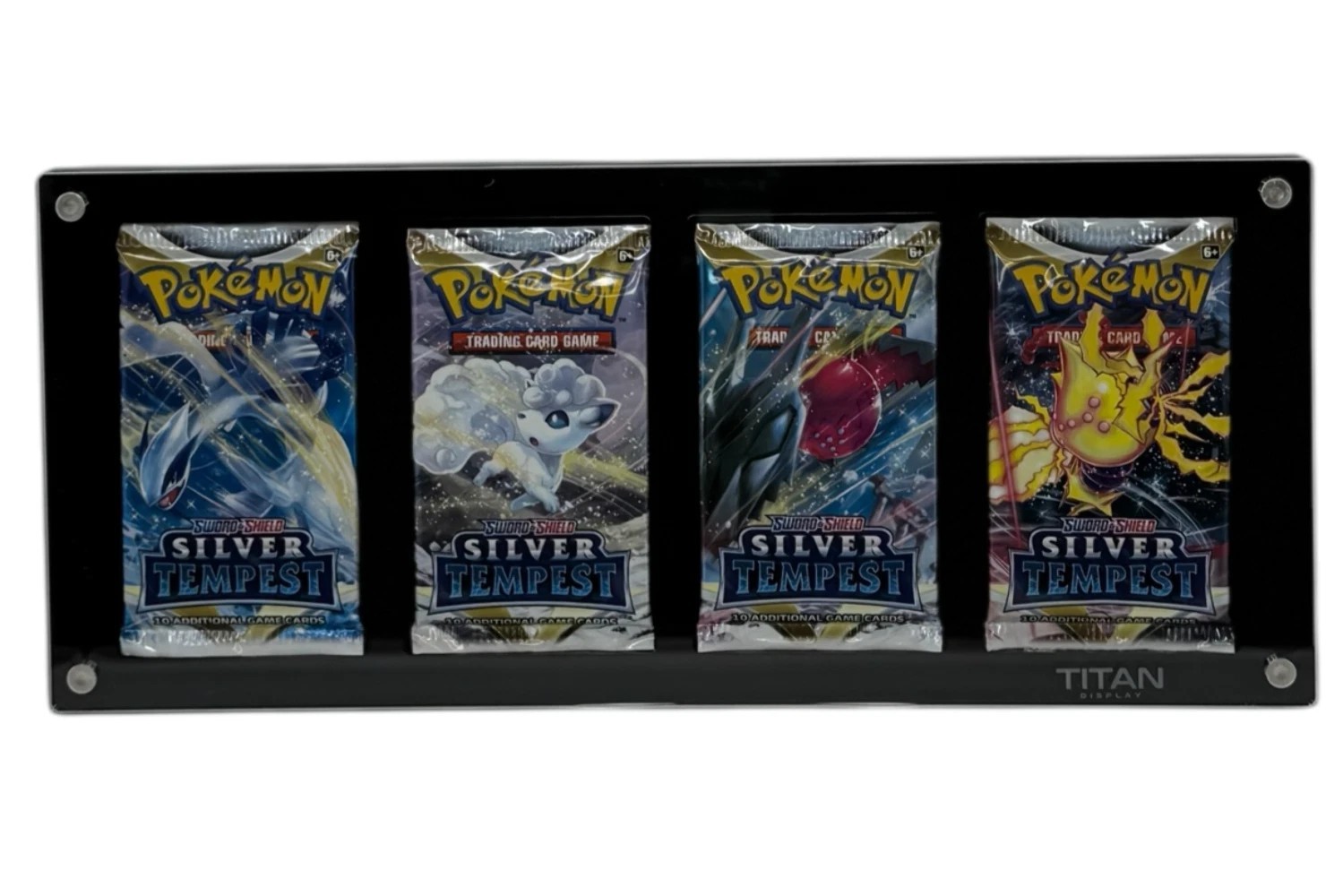 (4) Pack Hanging Wall Display Frame Magnetic Lid FITS Pokemon Booster Packs