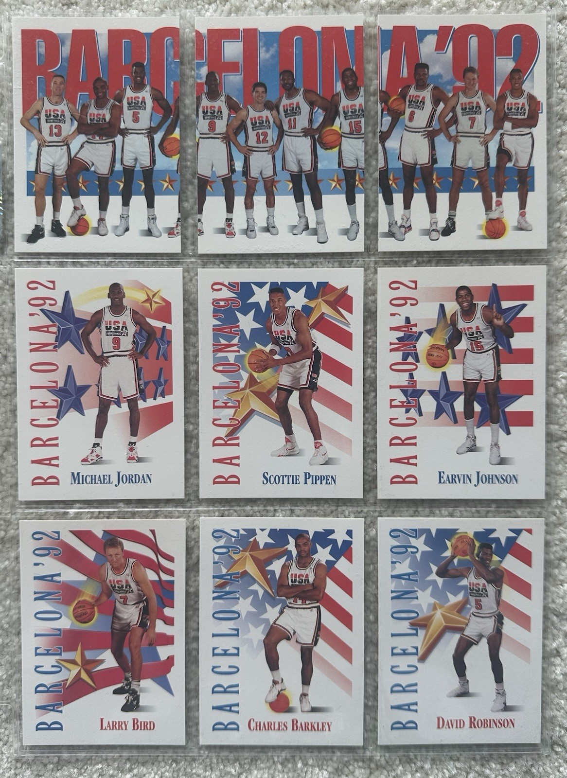 1992 Skybox Michael Jordan “ Dream Team” 17 Card Olympics Set + Drexler Bonus