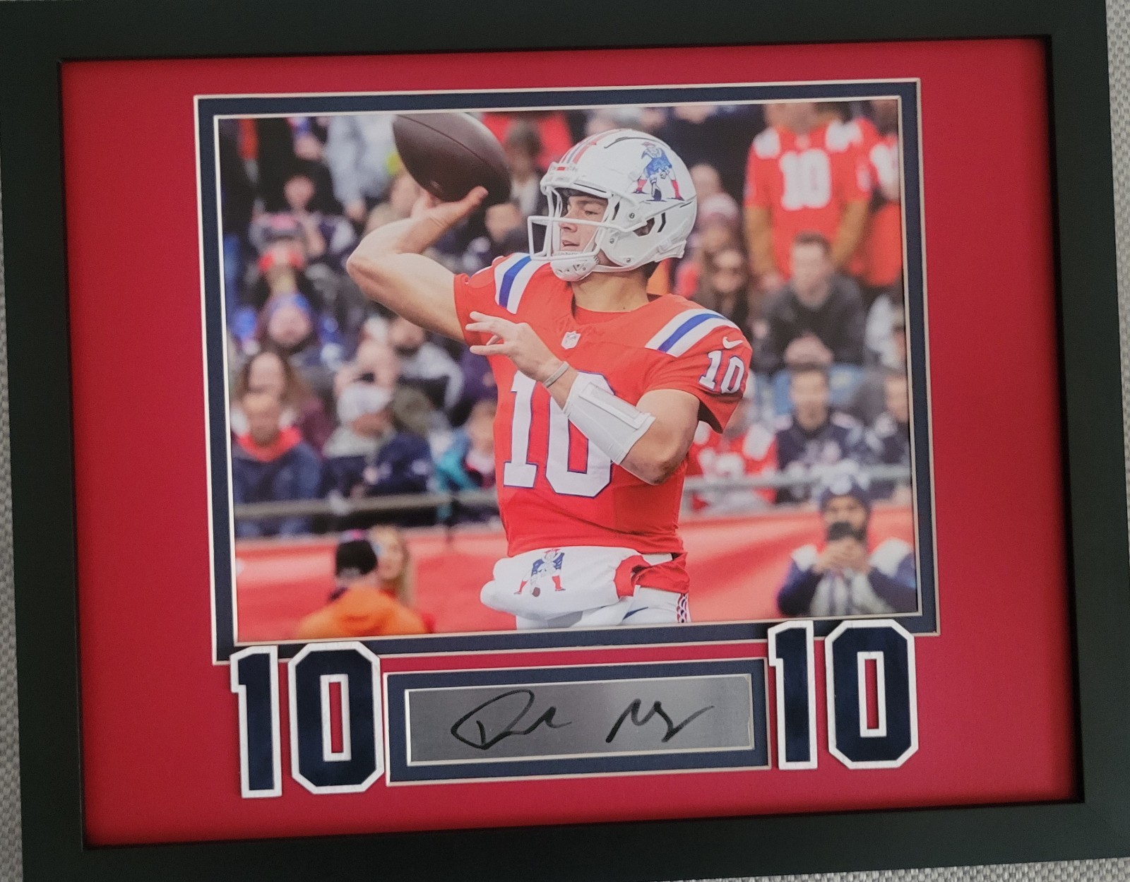 Drake Maye 8×10″ Photo Framed 11×14 With Facsimile Laser Engraved Signature