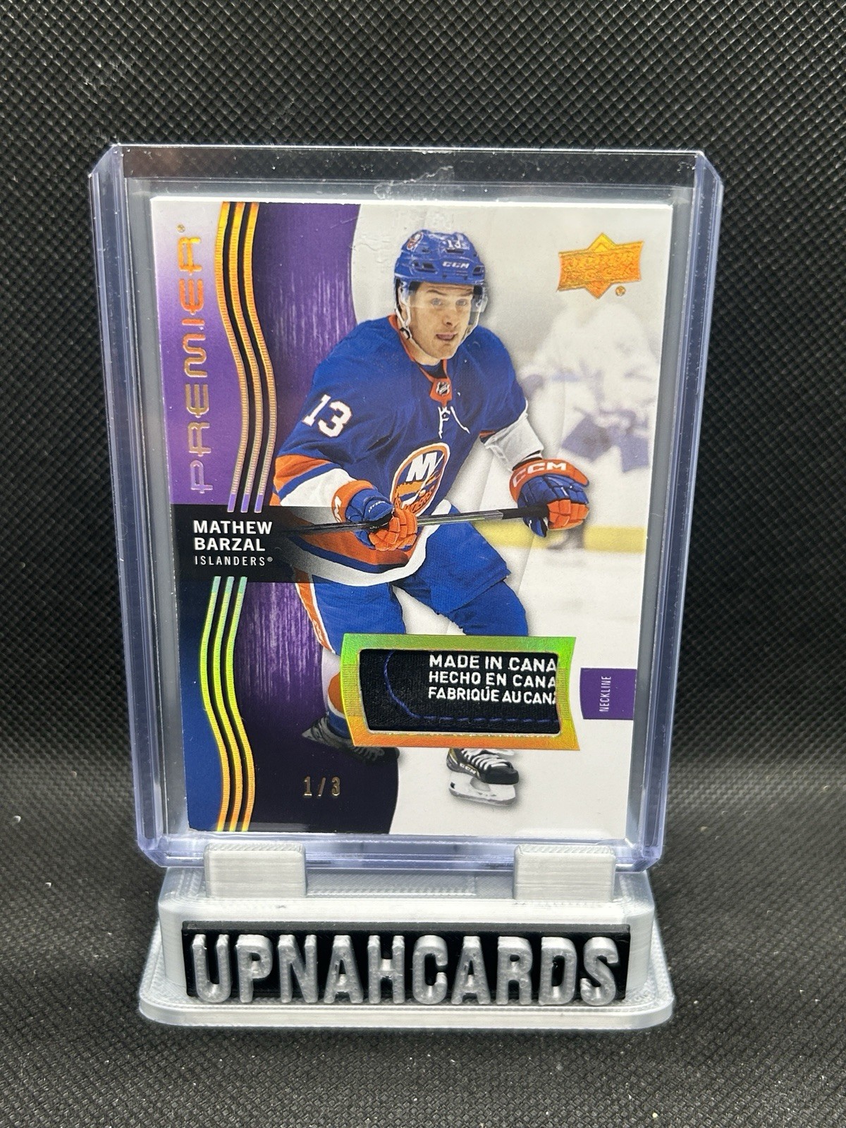 23-24 UD Premier Base Neckline Mathew Barzel 1/3 – 1st on print