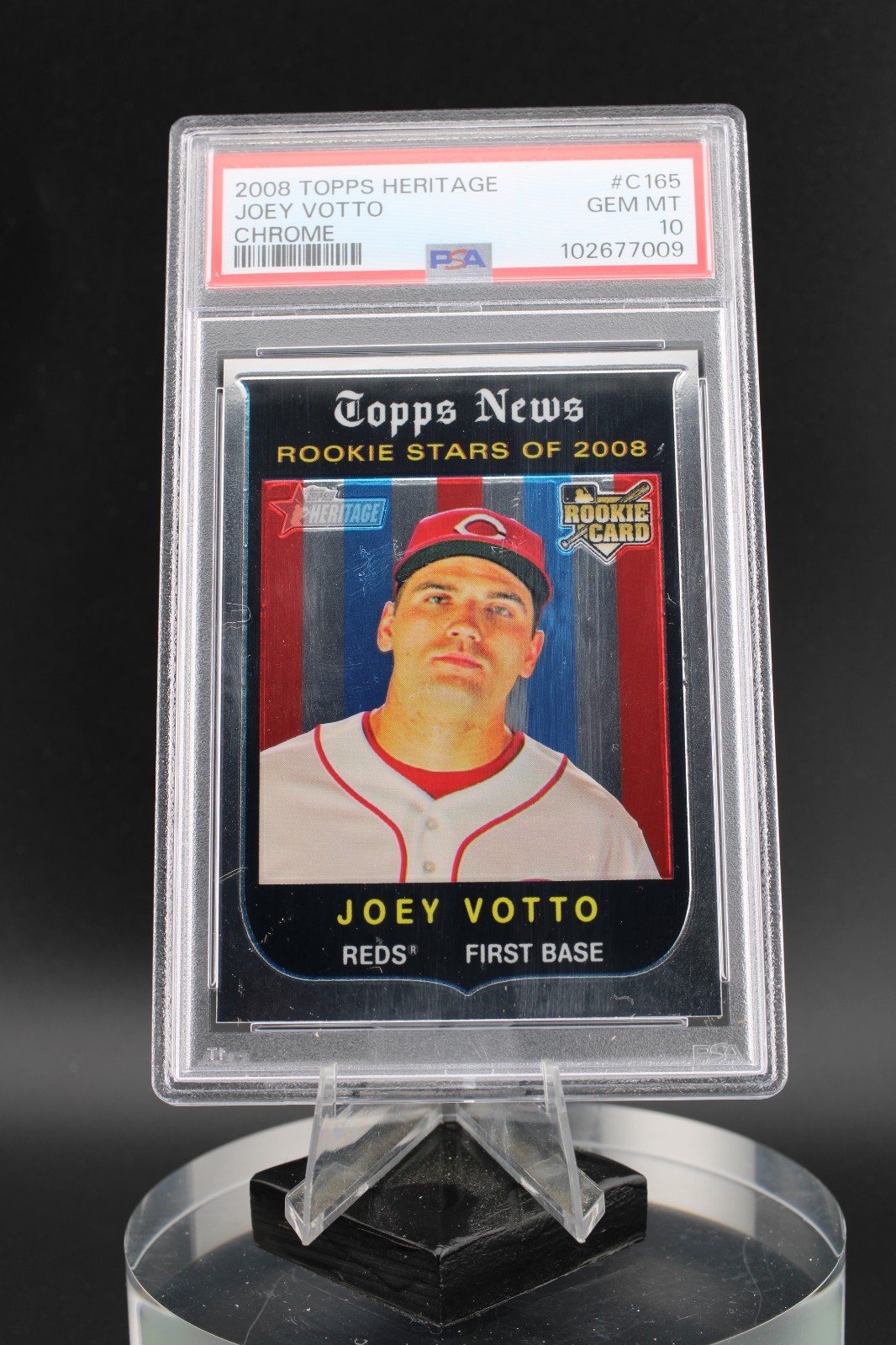 ⚾ Joey Votto 2008 Topps Heritage Chrome Rookie PSA 10 GEM MT – 1504/1959 Pop. 16