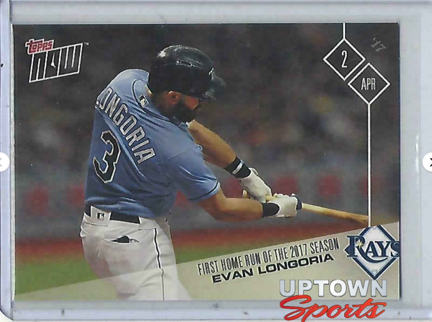 2017 Topps Now # 1 Evan Longoria-First Home Run of the 2017 Season
