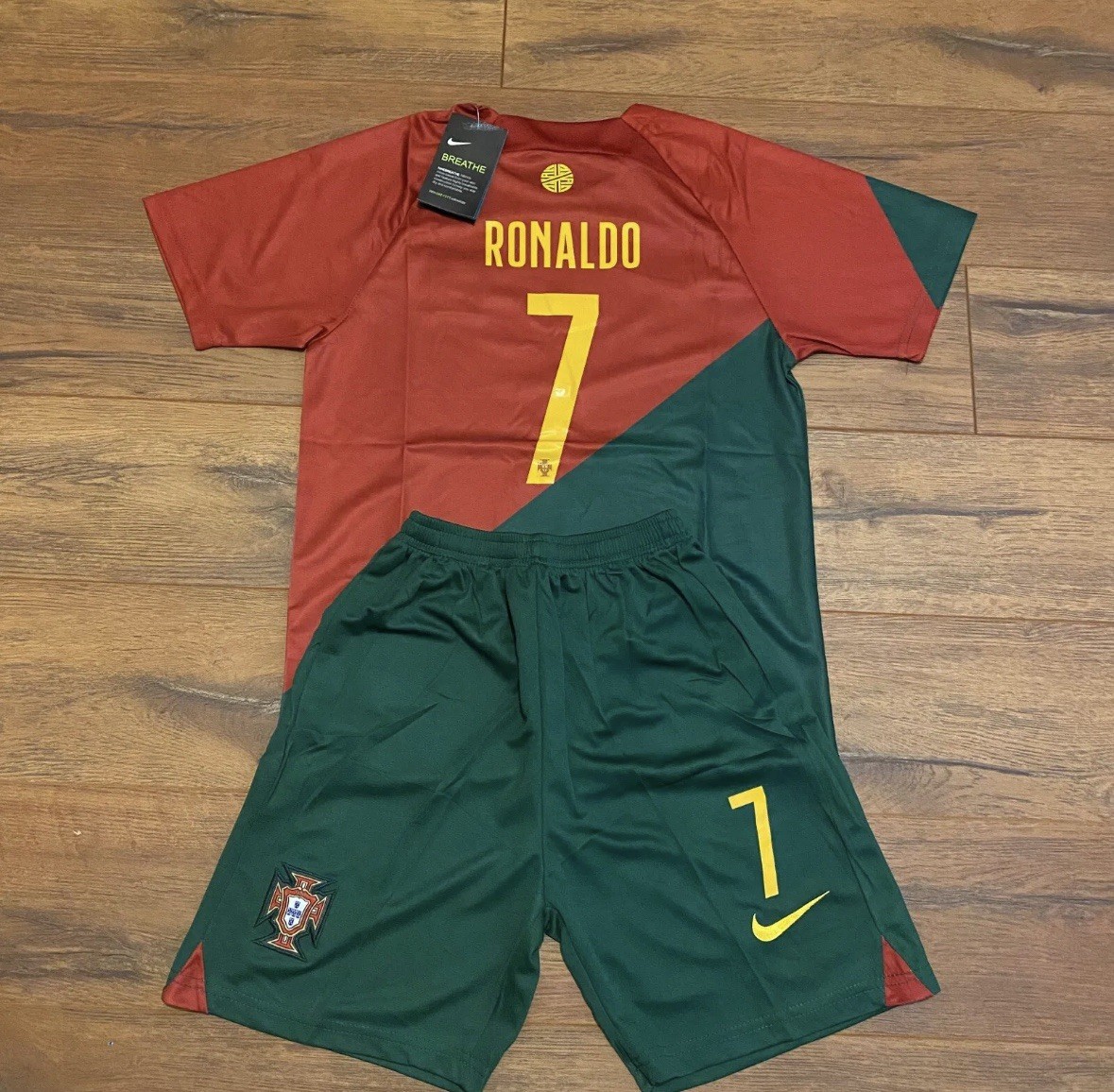 Portugal Ronaldo #7 Youth Jersey And Short Set Kids Soccer Kits