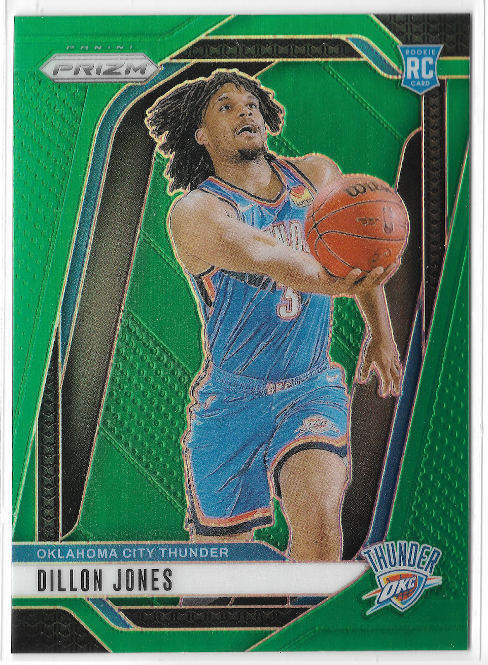 2024-25 Panini Prizm Green #240 Dillon Jones RC Oklahoma City Thunder