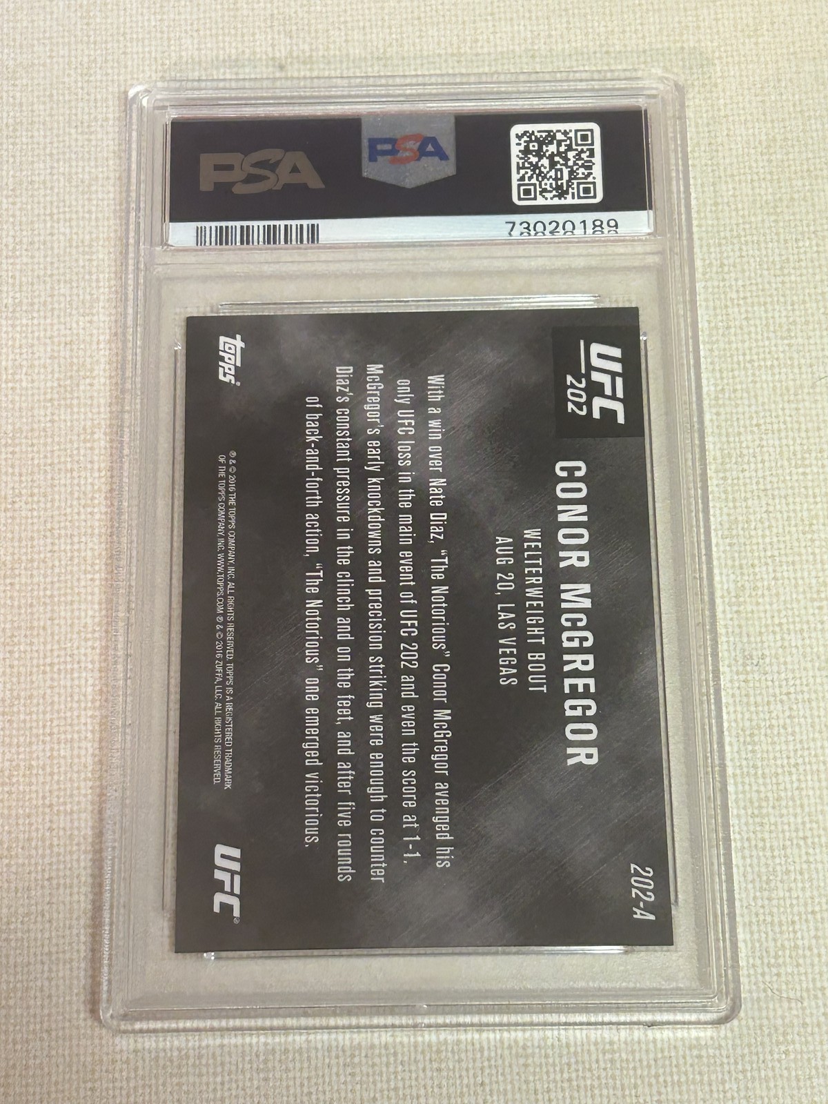 Conor Mcgregor 2016 Topps Now Ufc PSA 10 #202A