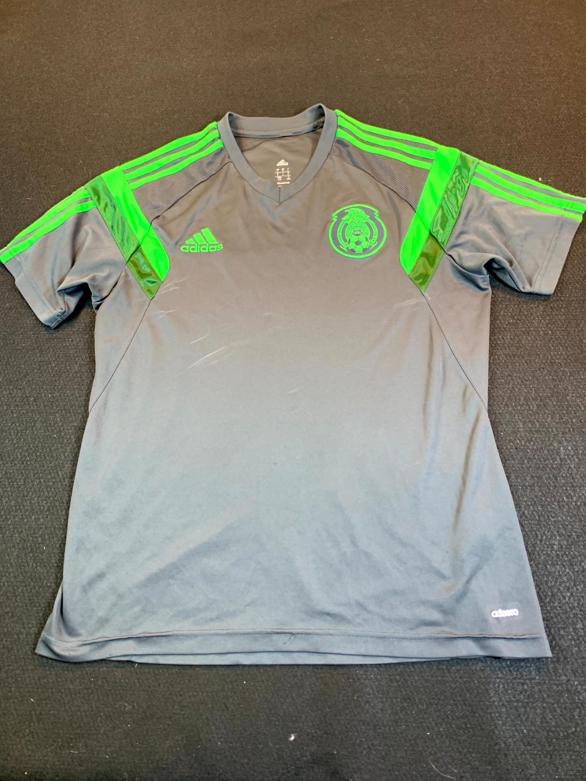 Adidas Training Jersey Unisex Large Black Green Mexico 2014 National Soccer Team
