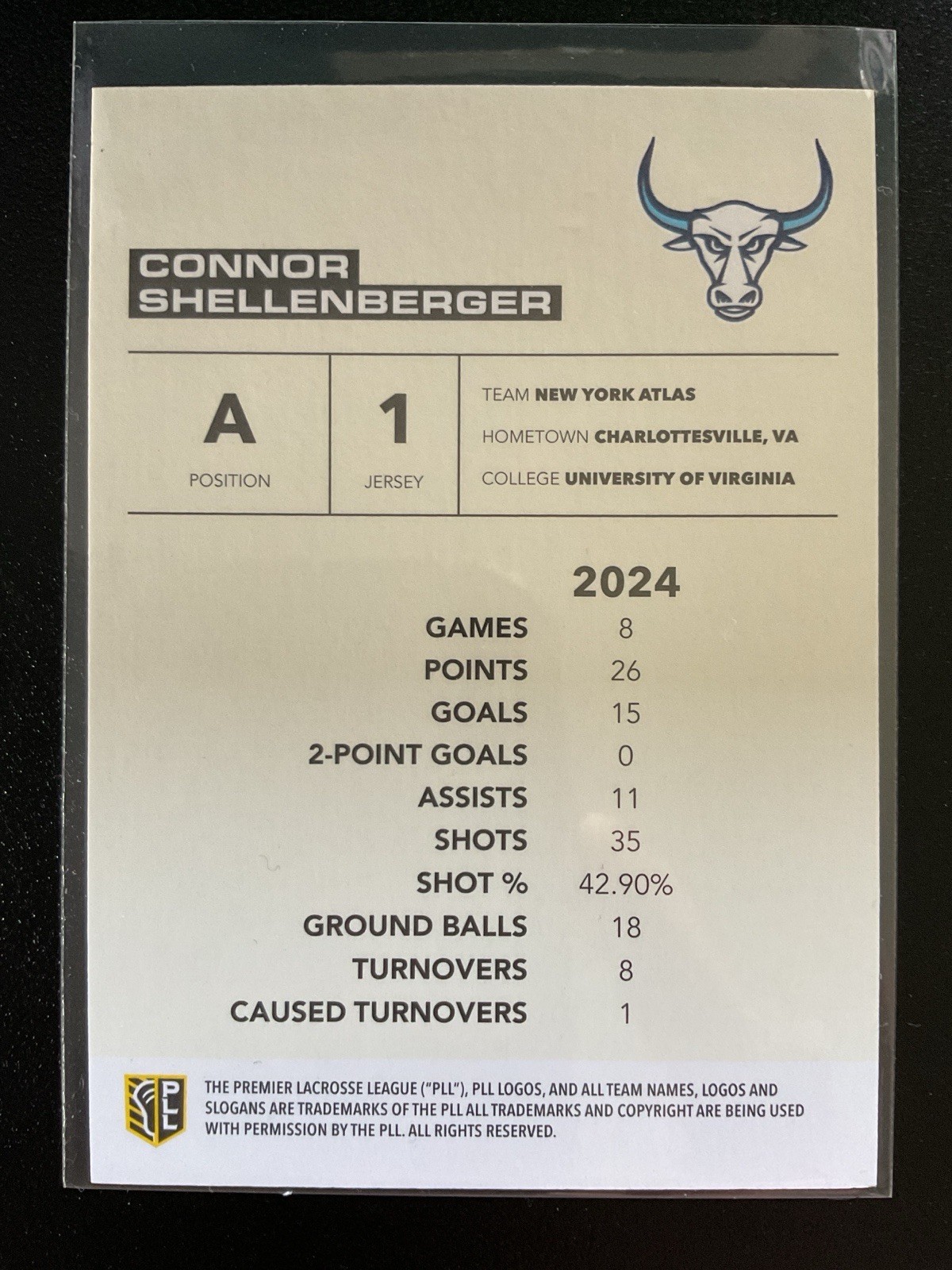 Connor Shellenberger 2025 Premier Lacrosse League Flagship Gold Auto Card #1/1