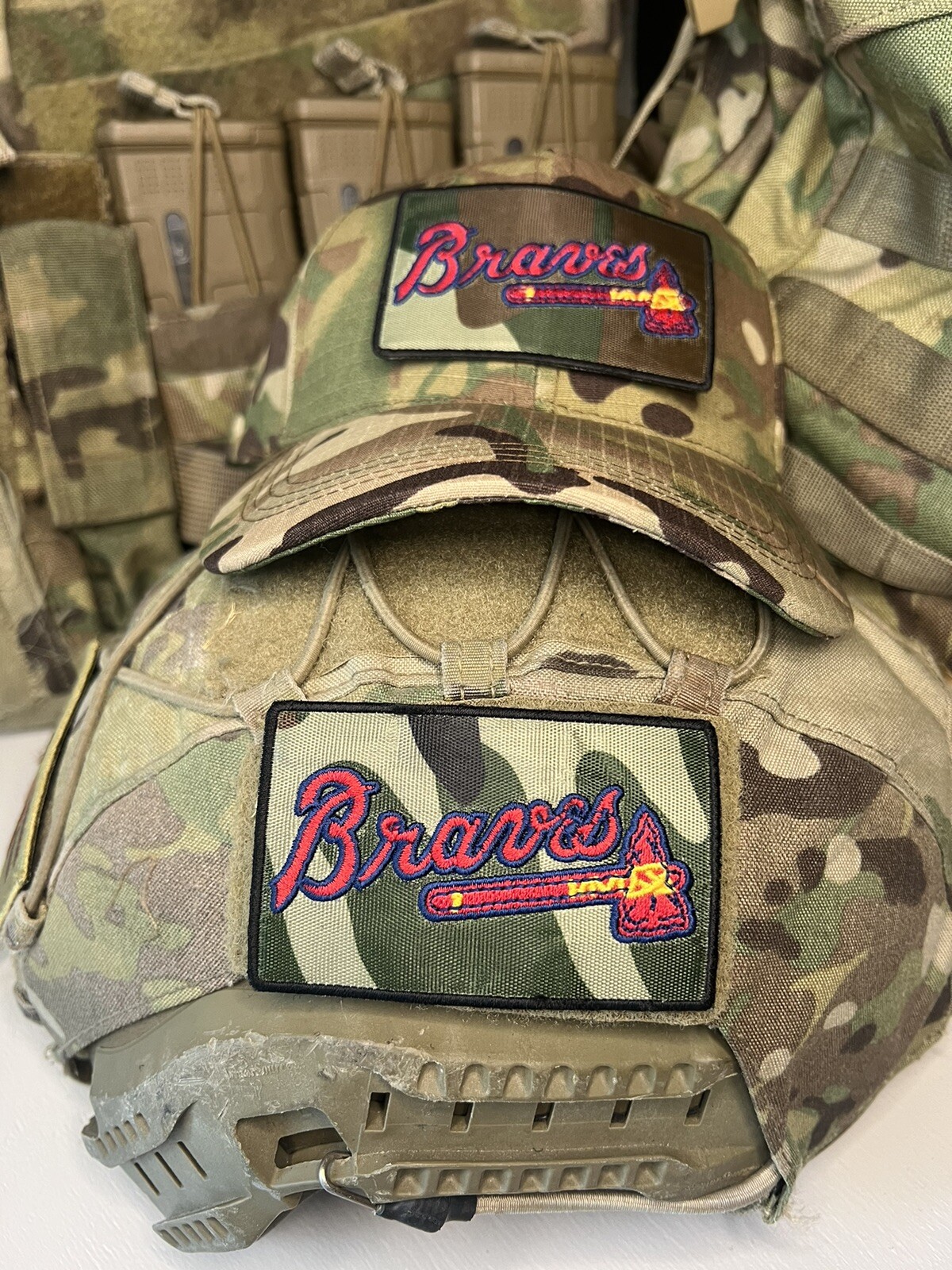 Military Combat Camouflage Atlanta Braves Patch – Baseball W Vlcro