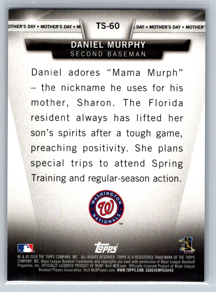 Daniel Murphy 2018 Topps Father’s Day Washington Nationals #TS-60
