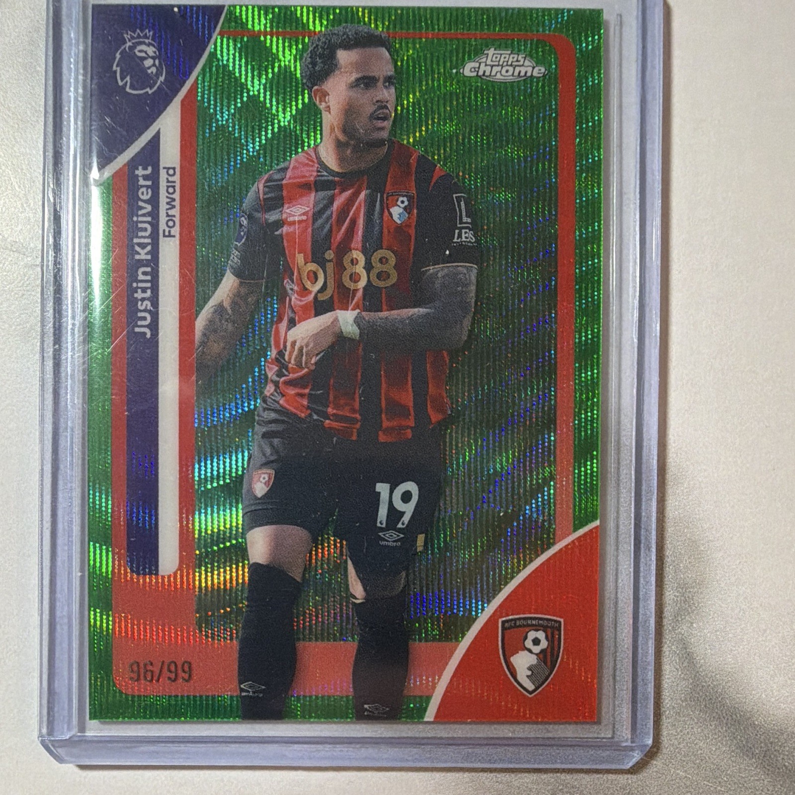 Topps Chrome Premier League 2025-26 Green 96/99 Justin Kluivert Bournemouth #1