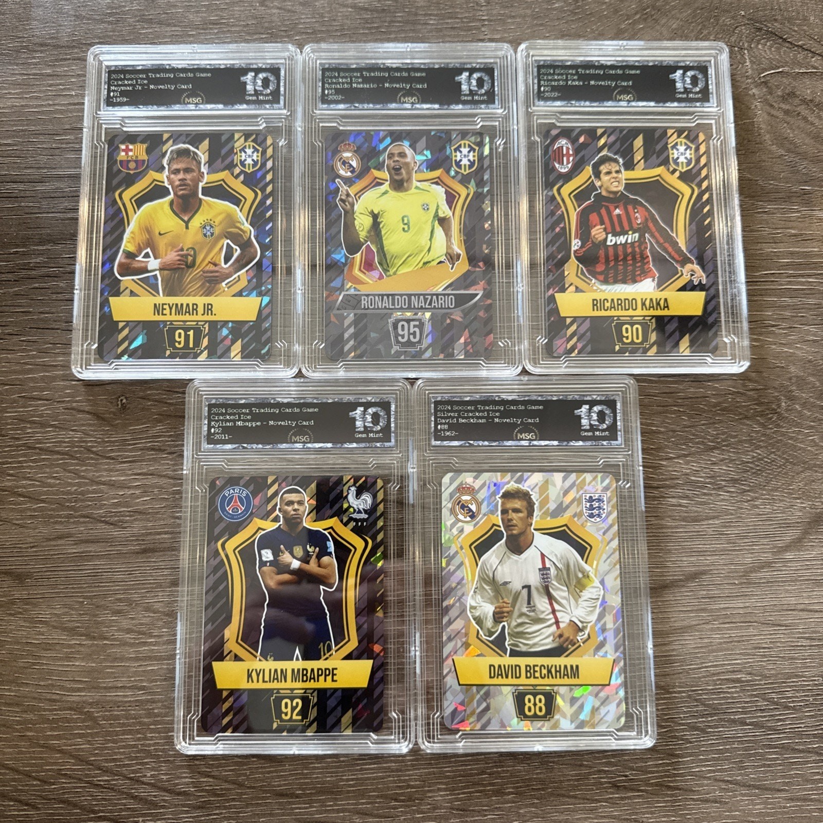 Graded 10 – Ronaldo Nazario, Ricardo Kaka, David Beckham, Mbappe & Neymar Jr.