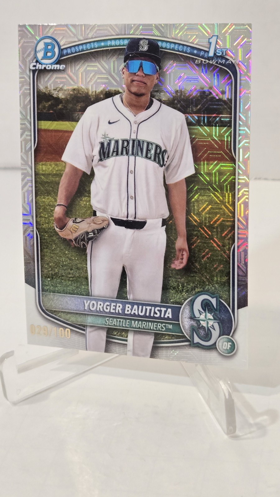 🔥2025 CHROME Yorger Bautista RC⚾️1st BOWMAN MOJO REFRACTOR NUMBERED 29/100!🔥🔥
