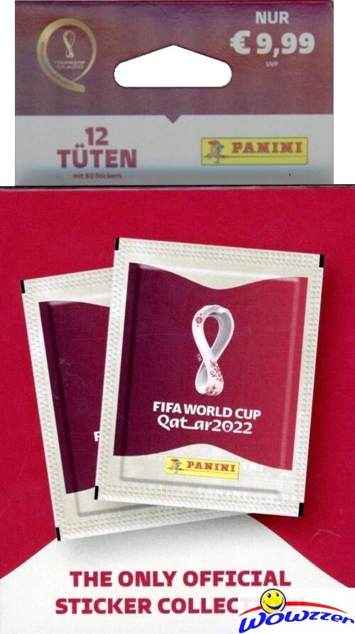2022 Panini FIFA World Cup Stickers Qatar HUGE 12 Pack Factory Sealed HANGER Box