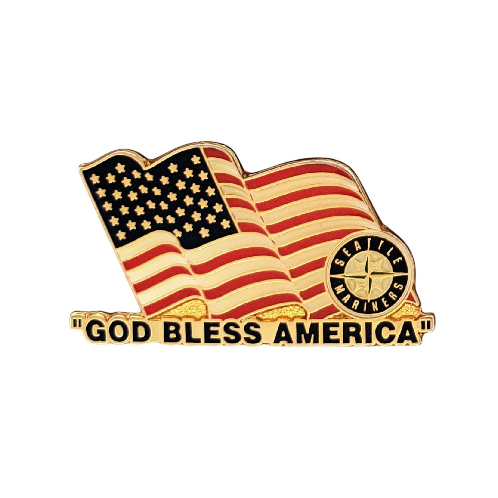 Seattle Mariners God Bless America Lapel Pin MLBP 2001 USA Flag Patriotic MLB