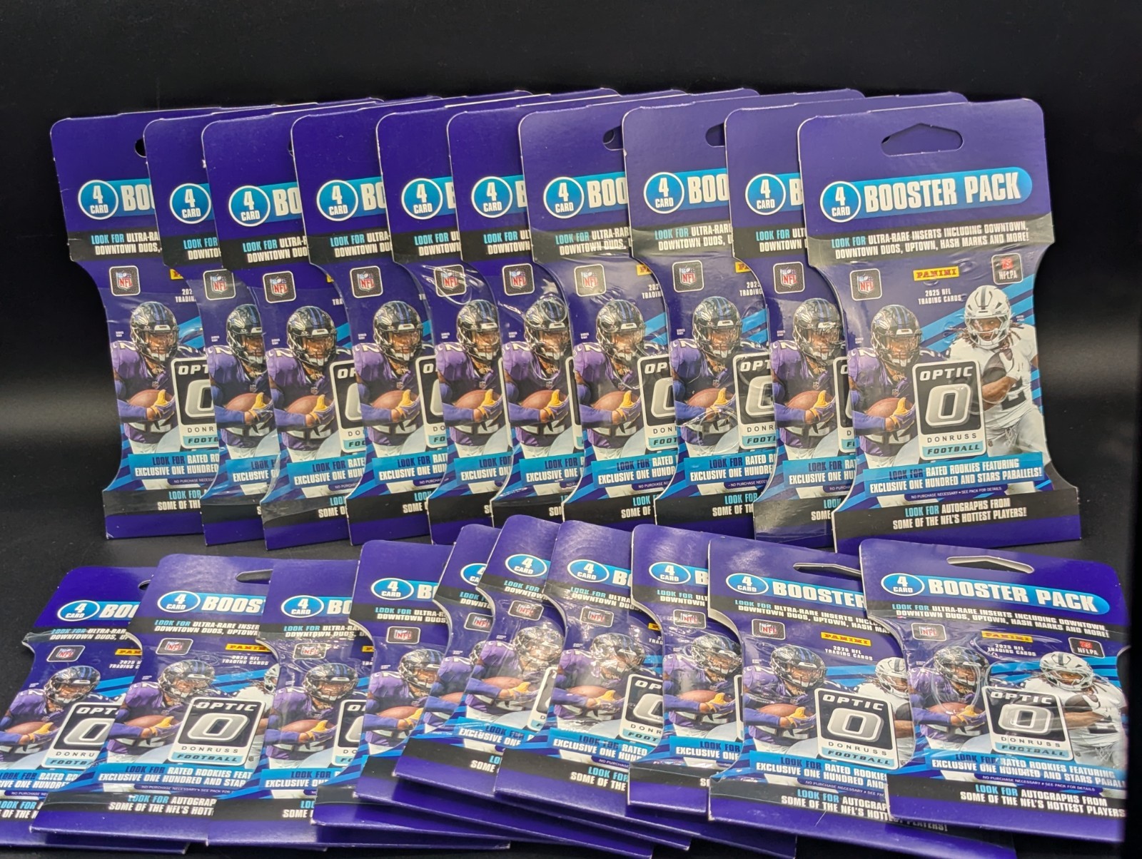 2025 Panini Optic Football 4 Card Booster Pack – LOT OF 20 – Downtowns, Uptowns!