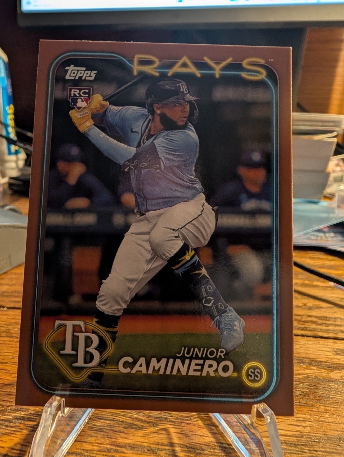 2024 Topps Series 2 Junior Caminero #628 Gold Rookie Card /2024 Rays SP