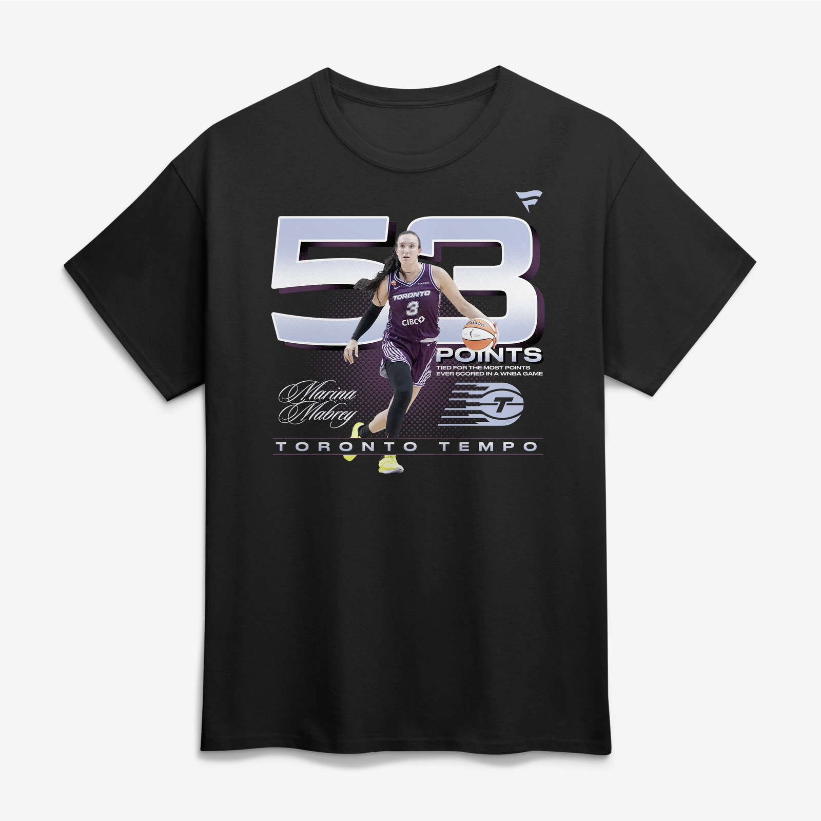 Men’s Marina Mabrey Black Toronto Tempo Milestone-T-Shirt
