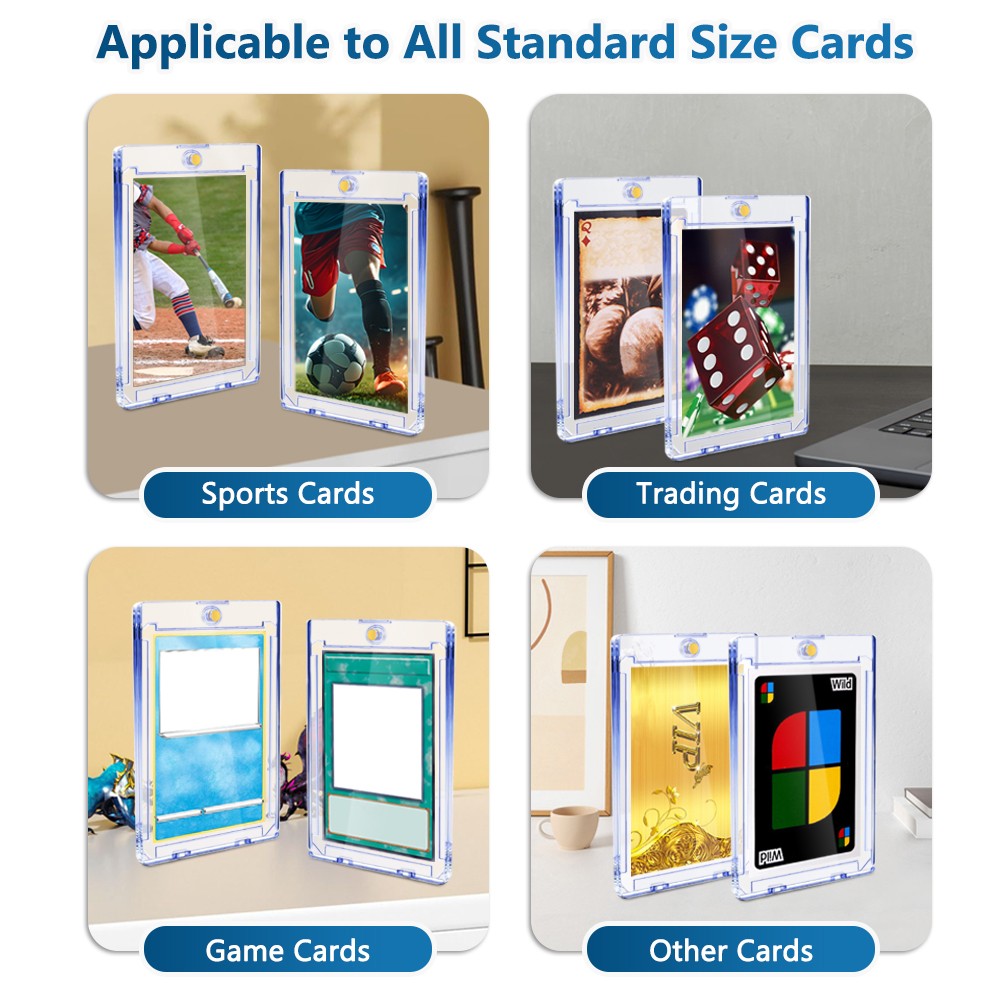 5PACK Ultra Thin Hard One Touch Magnetic Card Holder For 130PT Trading Cards