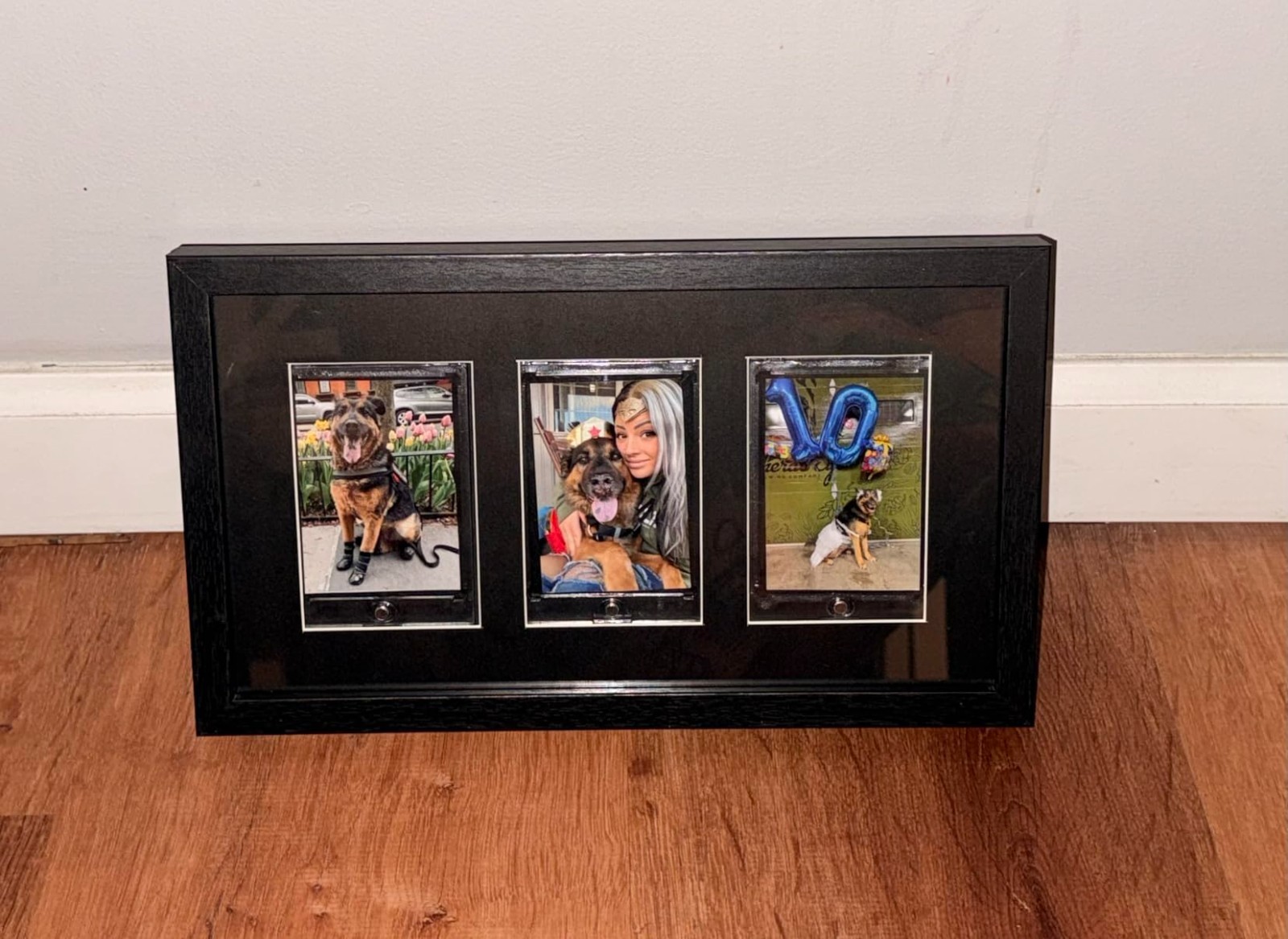 Trading Card Display Case 3 Wall & Tabletop Sport Football Baseball Wood Frame