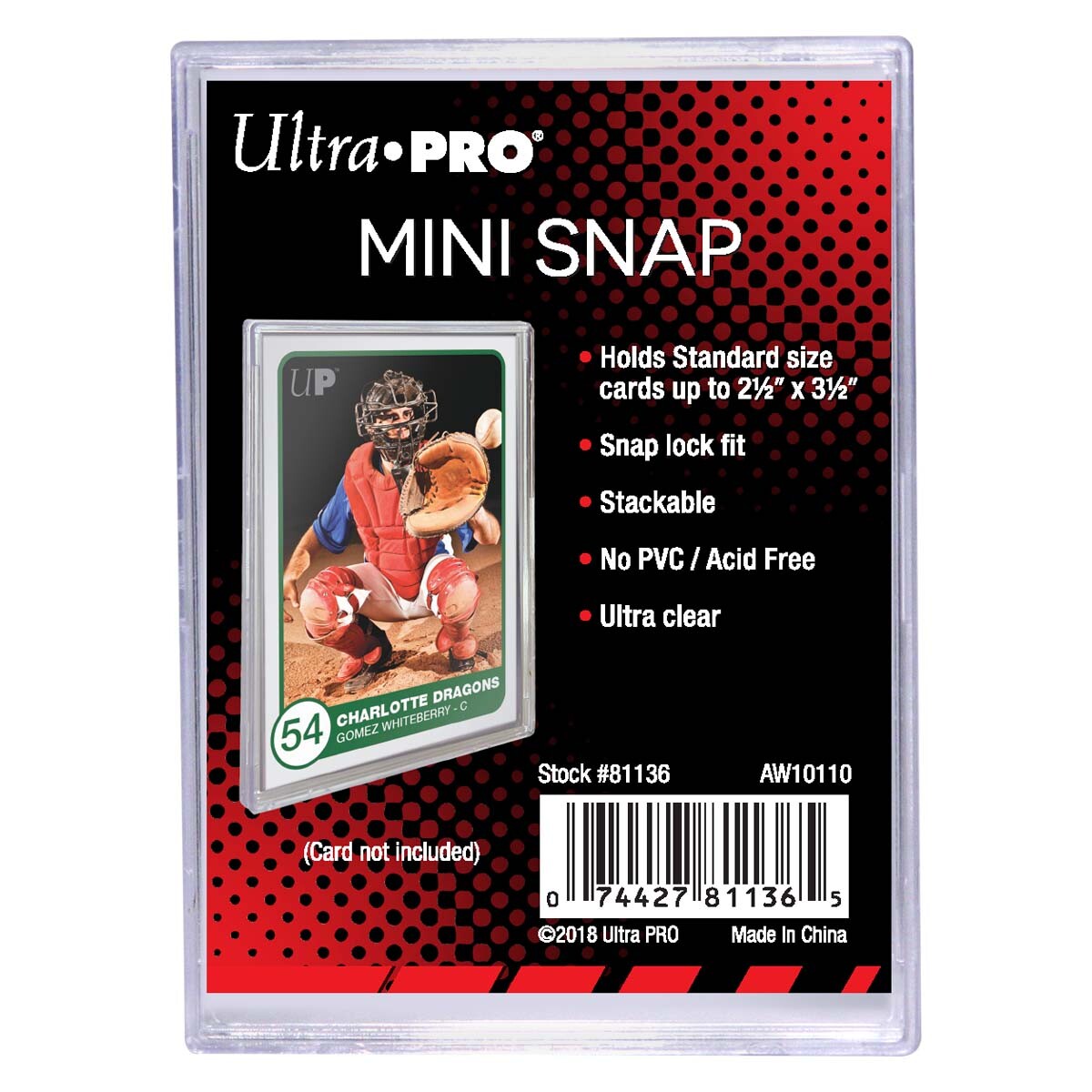 (5 Pack) Ultra Pro Mini Snap Card Holders Stackable Standard Size Archival Safe