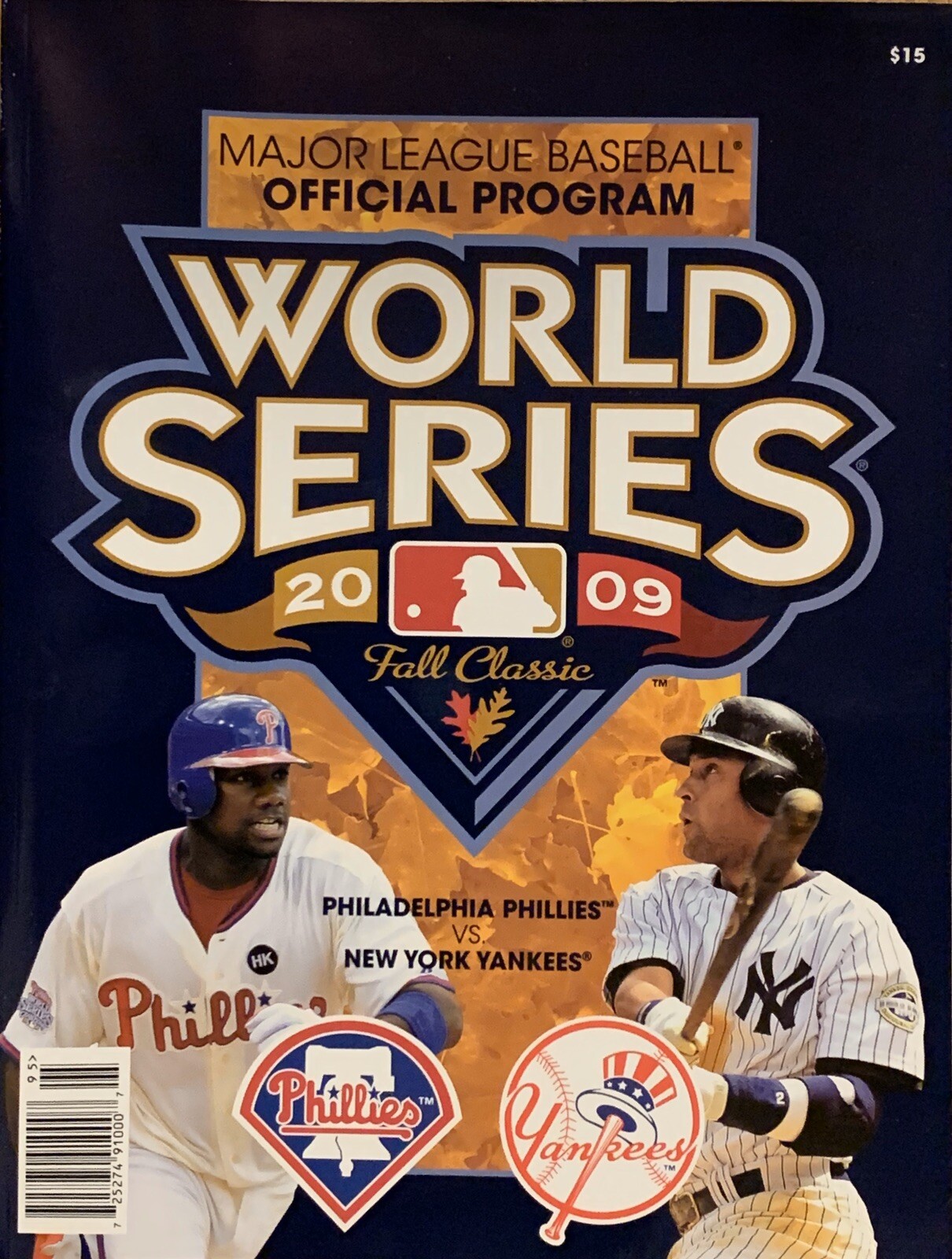 2009 WORLD SERIES MLB OFFICIAL PROGRAM PHILLIES VS NEW YORK YANKEES-DEREK JETER