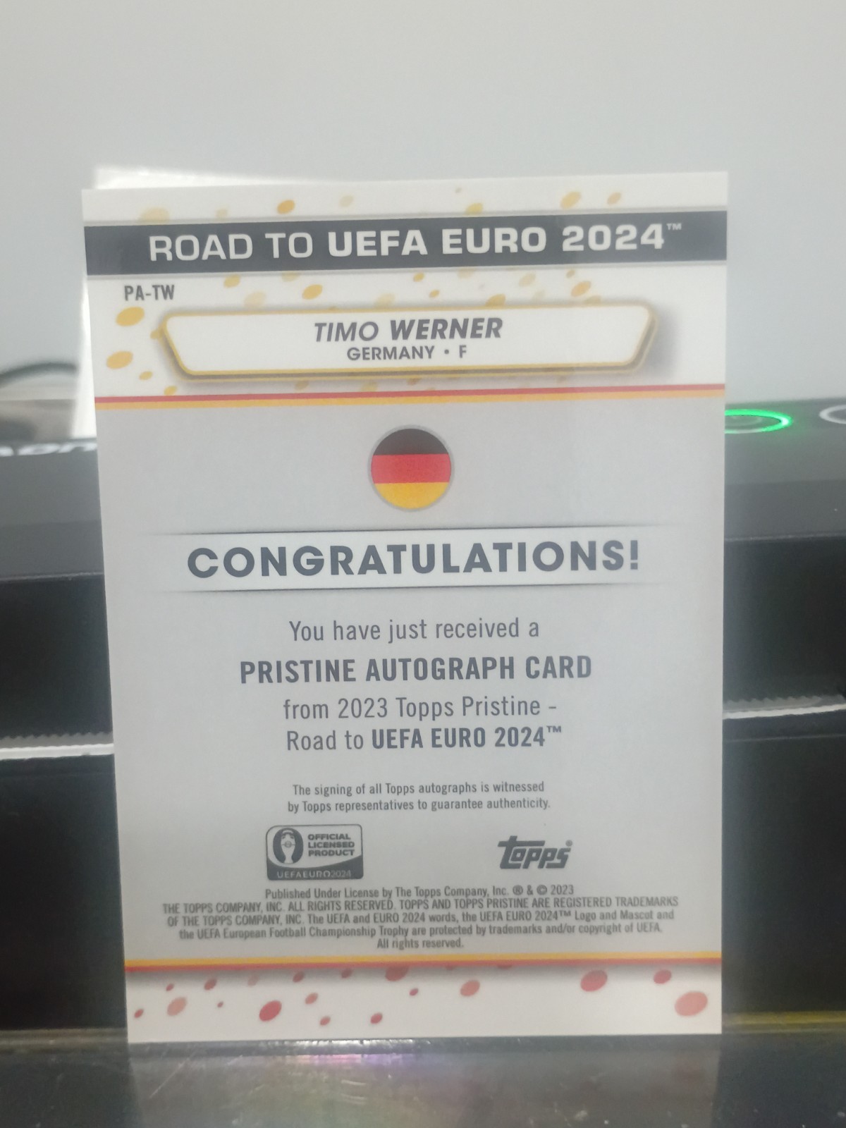 Timo Werner #PA-TW 2023 Pristine Road to UEFA Euro 2024 Autographs Germany FS-1