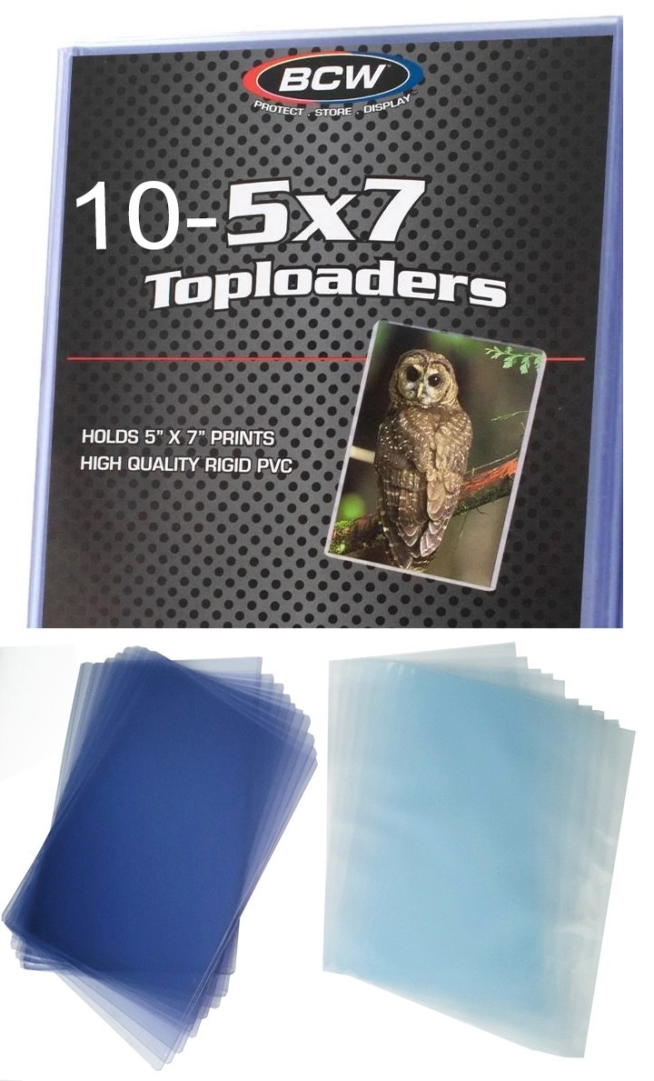 10 BCW Premium 5×7 Toploaders & 10 Soft Inner Sleeves Rigid Card Photo Storage