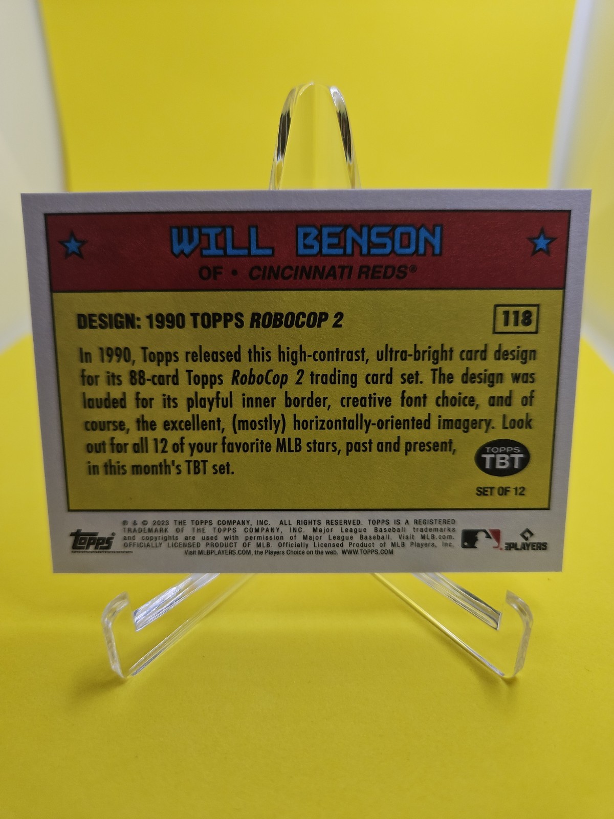 2023 Topps Throwback Thursday #TBT 1990 Topps Robo Cop 2 Design WILL BENSON RC