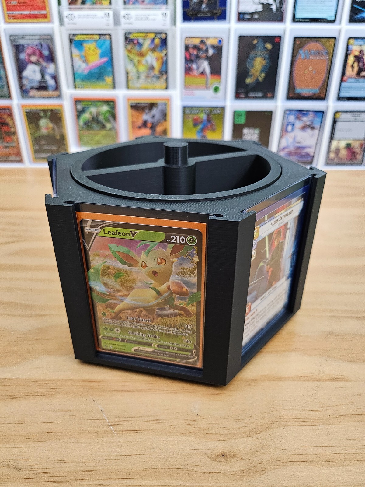 1x Spinning Stackable Trading Card Display Stand for 6 Toploaders Pokémon Sports