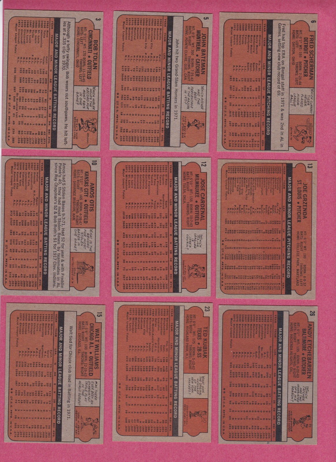 1972 Topps Baseball Cards – mostly EX+ to EXMT commons, #252 – 646