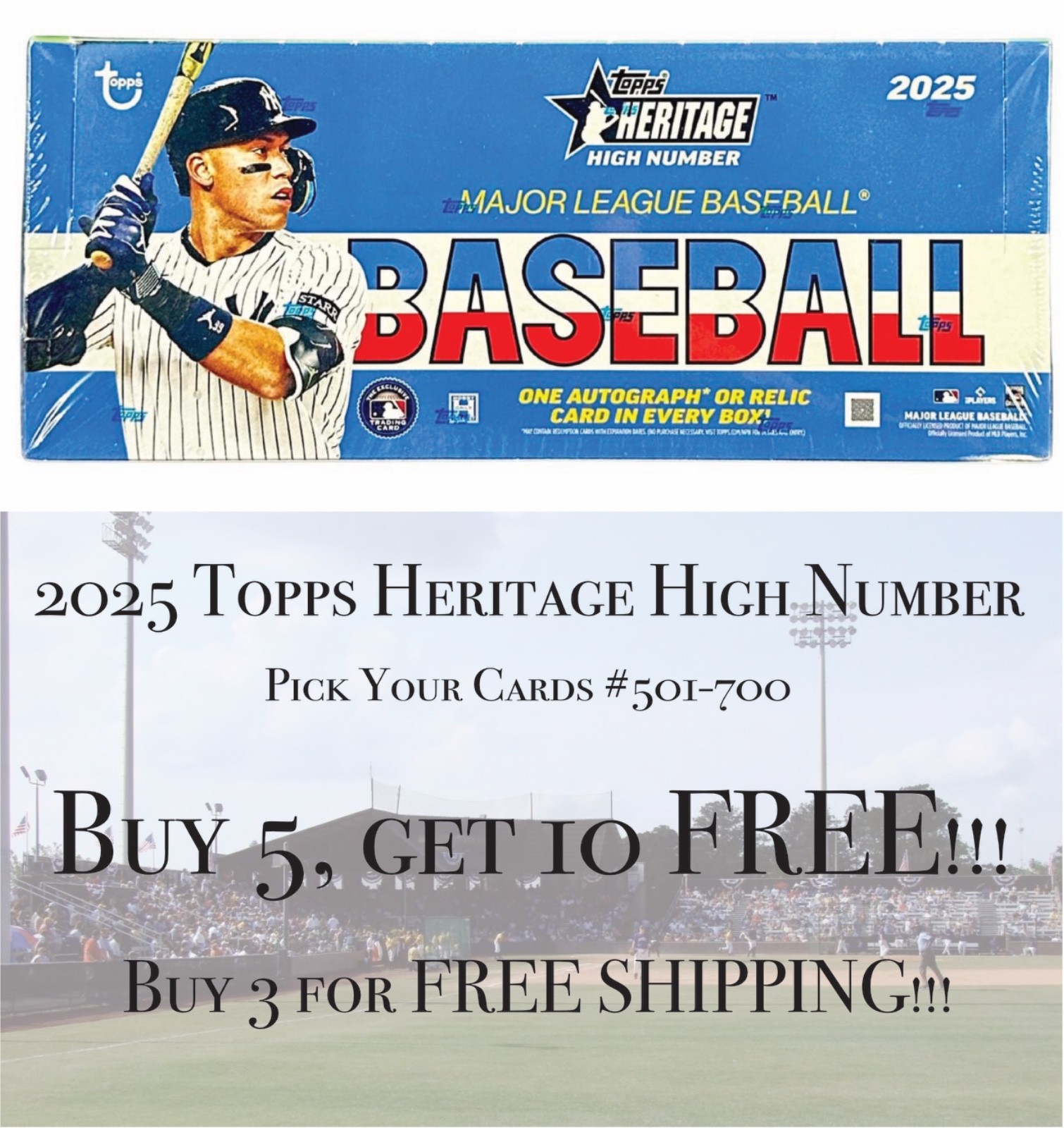 2025 Topps Heritage High# – Pick Your Cards – Buy 5 Get 10 FREE!