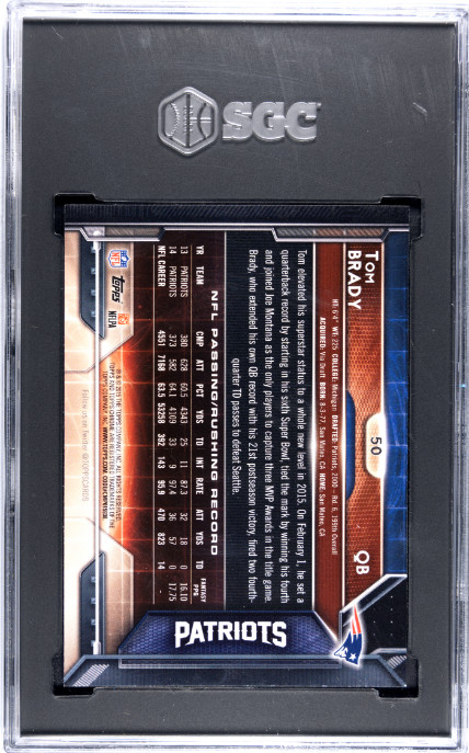 2015 Tom Brady Topps Chrome X-Fractor Refractor #50 SGC 9 *G02