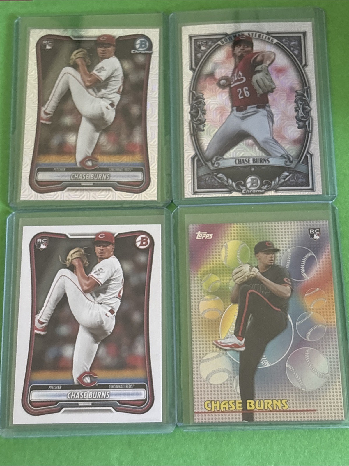 2026 Chase Burns 4-Pack Chrome BST Mega, Chrome #3 Mega, TOG & Paper #3 Reds RC