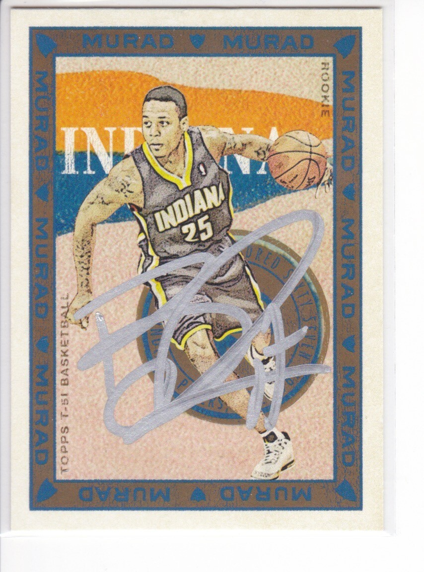 BRANDON RUSH SIGNED 2008-09 TOPPS MURAD NO. 189 RC AUTOGRAPH COA