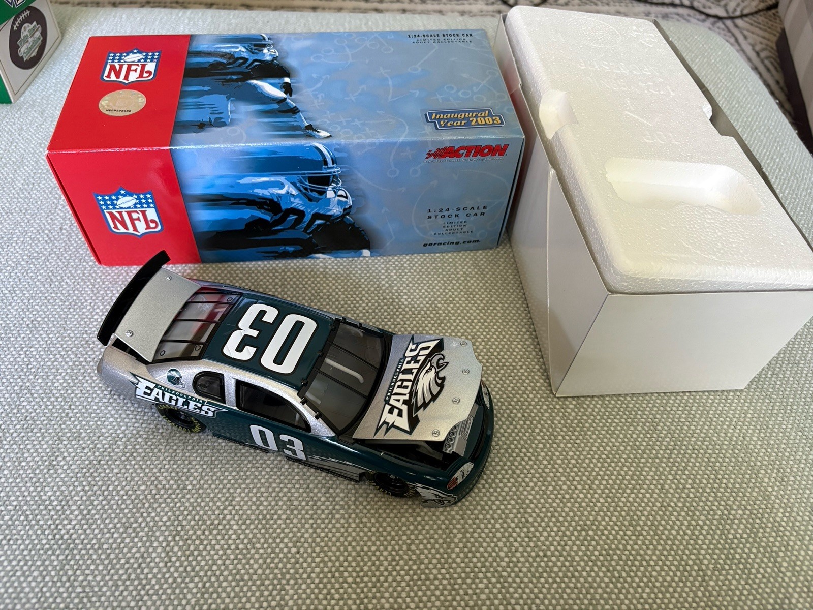 2003 Philadelphia Eagles 1/24 Action /929 Diecast Car Inaugural Year NFL Racing
