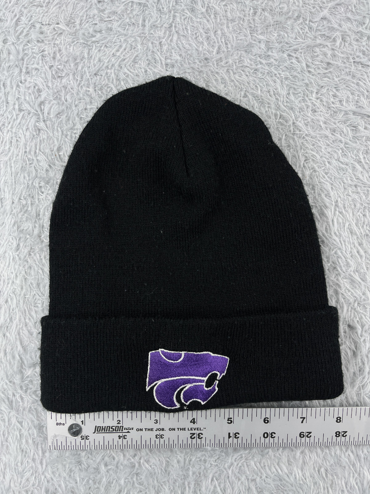 Kansas State Wildcats Beanie Toque Adult One Size Black Purple Acrylic NCAA