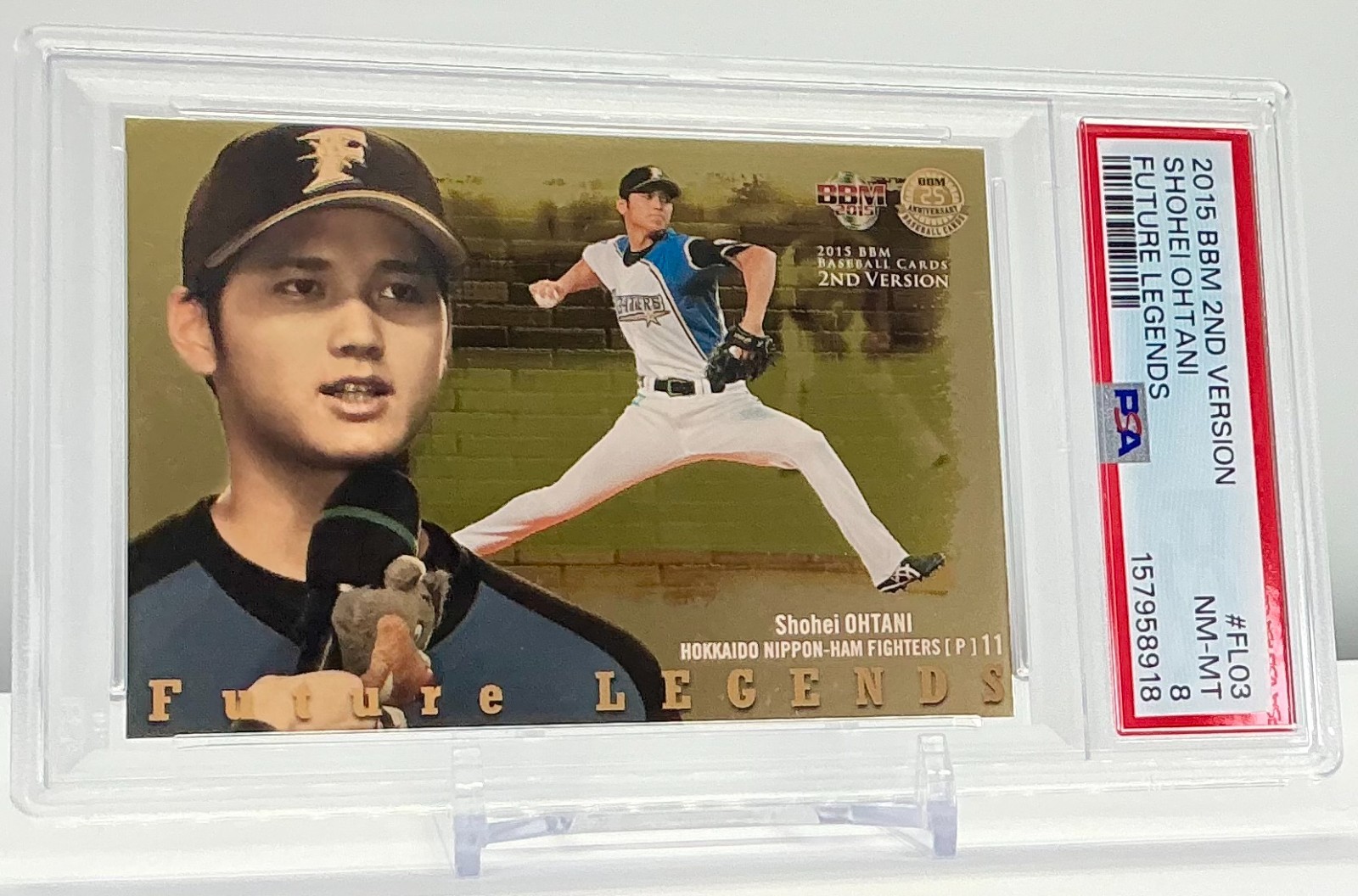 SHOHEI OHTANI 2015BBM 2ND VERSION FUTURE LEGENDS #FL03 PSA8!POP6!(RC)