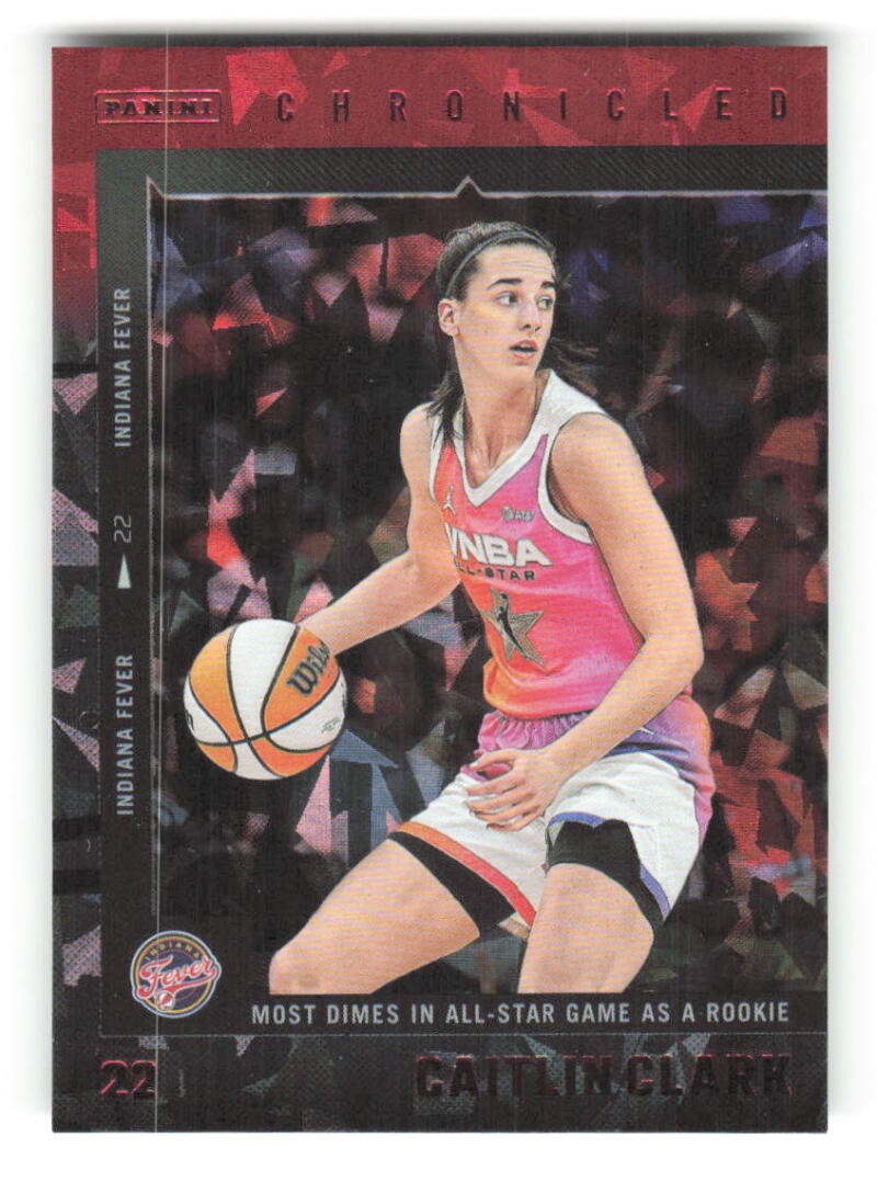 2025 Panini Caitlin Clark Chronicled Red Cracked Ice #7 Caitlin Clark WNBA