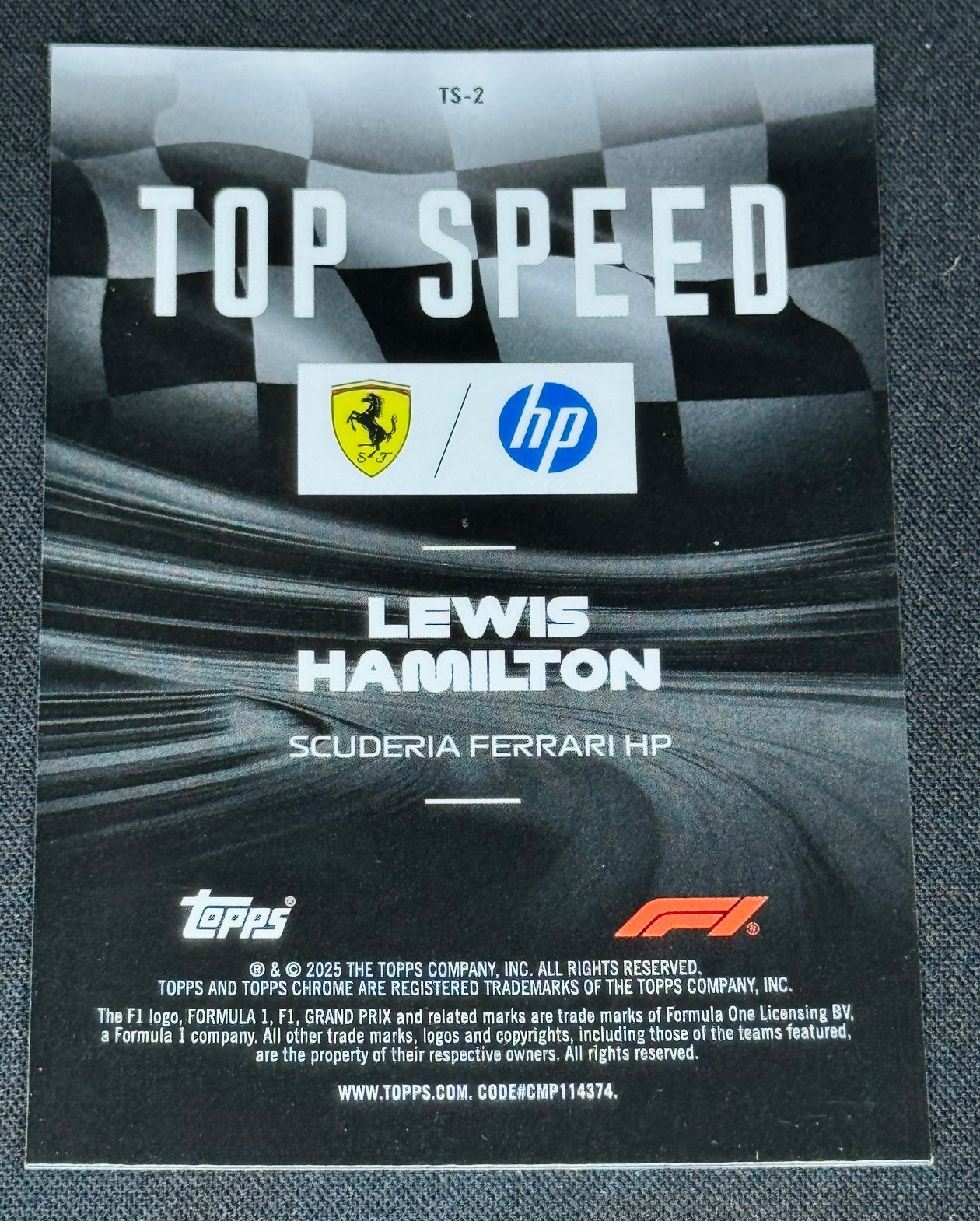 2025 Topps Chrome Formula 1 Lewis Hamilton #TS-2 Top Speed Refractor Insert 🔥
