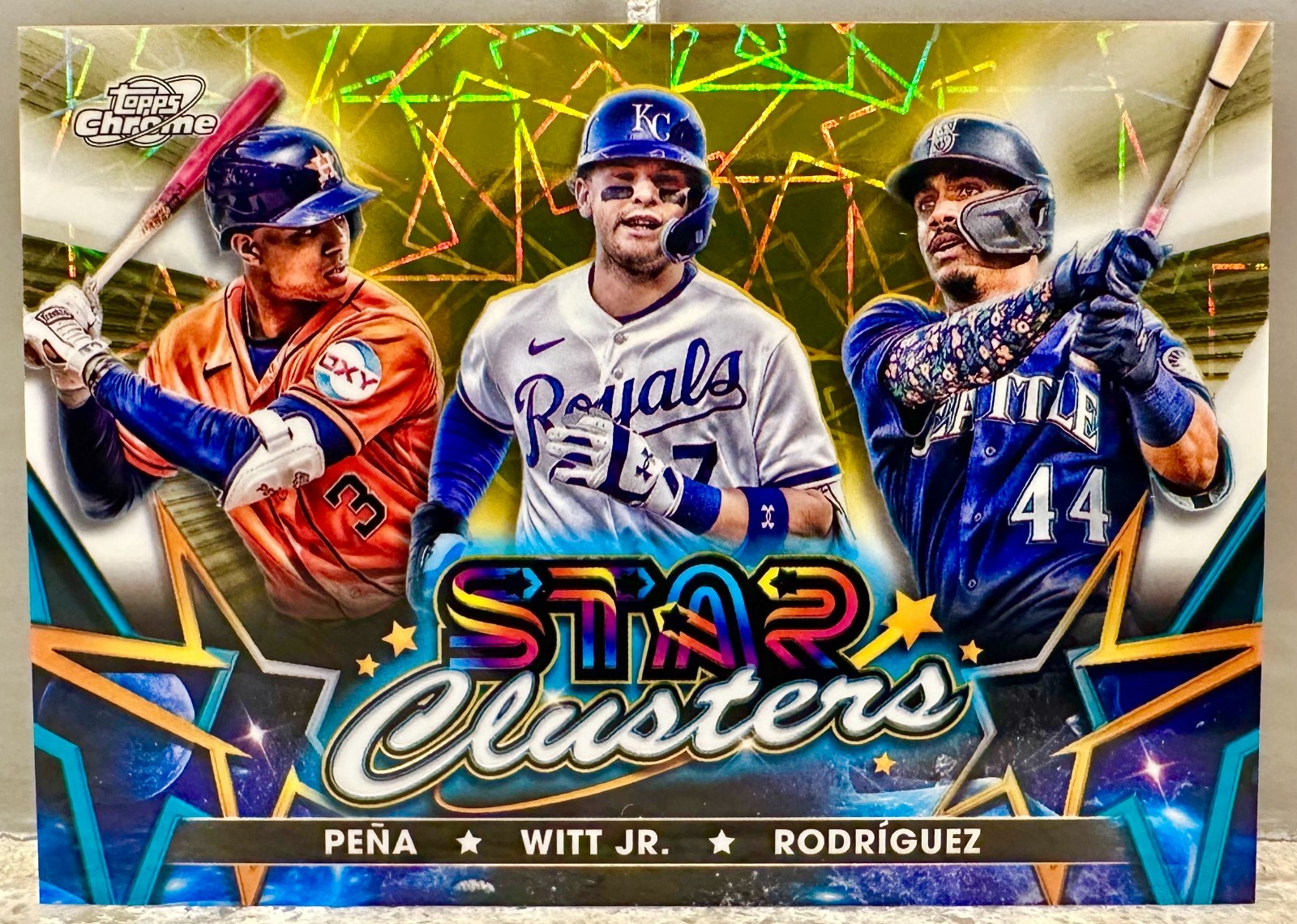JERSEY # MATCH! 2023 Topps Cosmic Chrome Bobby Witt Jr. Gold 7/50! STAR CLUSTERS